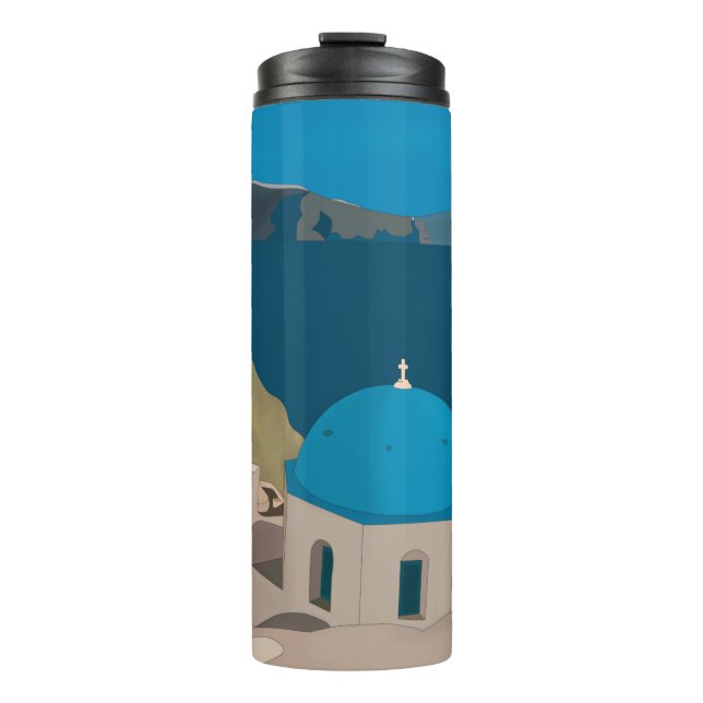 Santorini Greece Thermal Tumbler (Front)