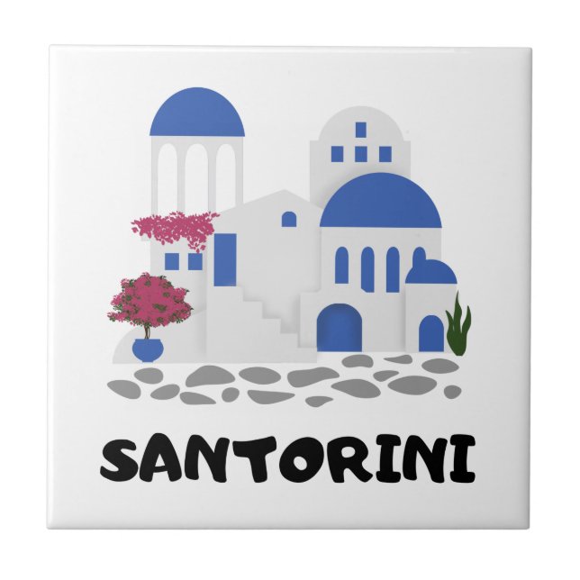 Santorini Greece    Tile (Front)