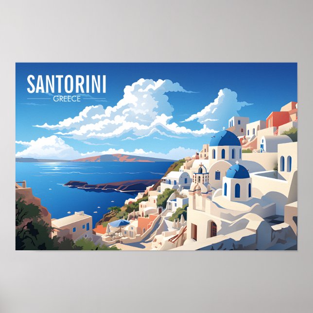 Santorini Greece Travel | Greek Island |  Poster (Front)