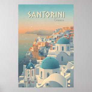 Santorini Greece Travel Poster