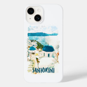 Santorini Greece Travel Watercolor  Case-Mate iPhone 14 Case
