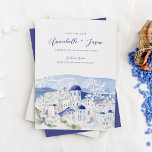Santorini Greece Watercolor Destination Wedding Save The Date<br><div class="desc">Transport yourself to Greece with our dreamy Greece-inspired Save the Date wedding card. Inspired by the mesmerising beauty of Greece, captivating ocean views, and enchanting Santorini island architecture. From the mesmerising blues of the Aegean Sea to the sun-kissed hues of the Mediterranean coast, our wedding design is inspired by the...</div>