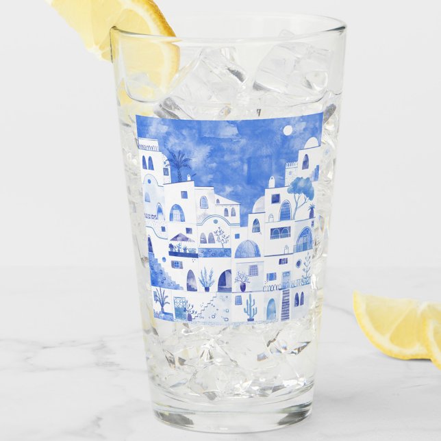 Santorini Greece Watercolor Glass (Creator Uploaded)
