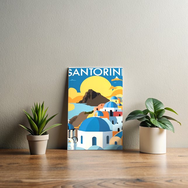 Santorini Greece Watercolor Painting Postcard (Creator Uploaded)