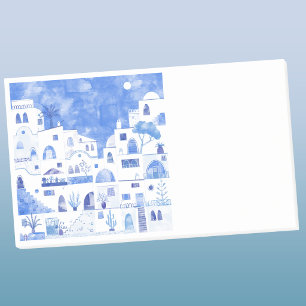Santorini Greece Watercolor Post-it Notes