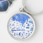 Santorini Greece Watercolor Townscape<br><div class="desc">A watercolor townscape painting of the beautiful Greek island of Santorini.  Original art by Nic Squirrell.</div>
