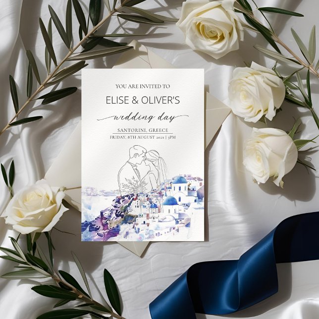 Santorini Greece Wedding Destination Summer Invitation (Creator Uploaded)