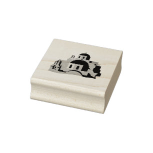 Santorini, Greece Wood Art Stamp