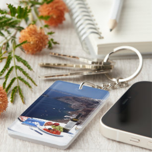 Santorini Greek Island Acrylic Keychain