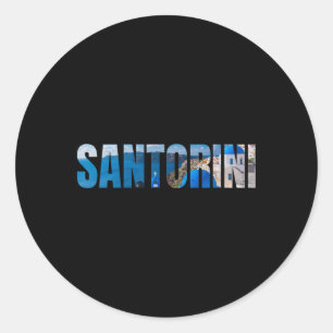 Santorini Greek Island Aegean Sea Greece Vacation Classic Round Sticker