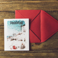 Santorini Greek Islands Watercolor Travel