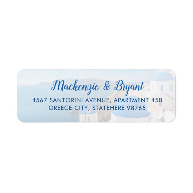 Santorini Greek Return Address (Front)