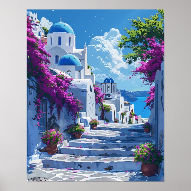 Santorini in Greece Poster (Front)