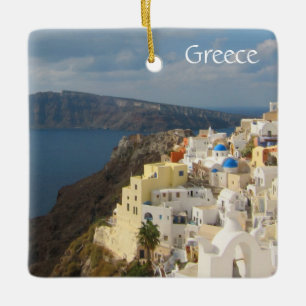 Santorini in the Afternoon Sun Ceramic Ornament