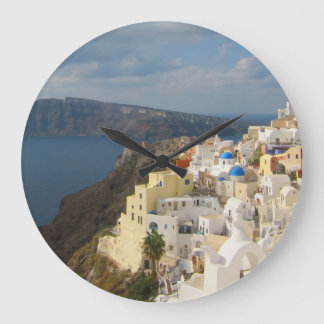 Santorini in the Afternoon Sun Large Clock