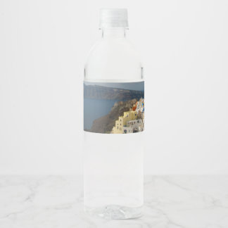 Santorini in the Afternoon Sun Water Bottle Label
