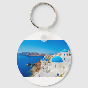 Santorini Island - Caldera, Greece Key Ring