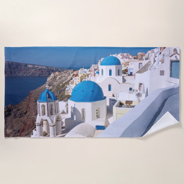 Santorini Island, Greece Beach Towel (Front)