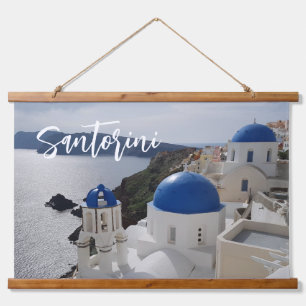 Santorini Island Greece Hanging Tapestry