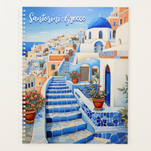 Santorini Island Illustration   Travel Art Planner
