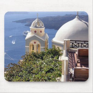 Santorini island mouse pad