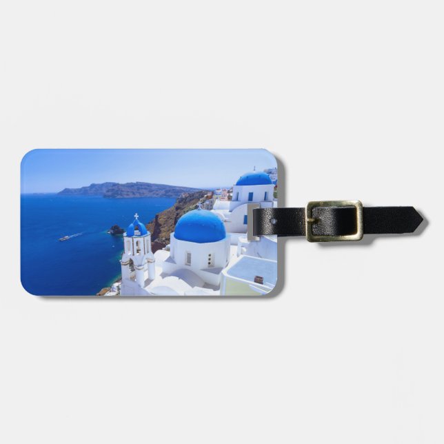 Santorini Luggage Tag (Front Horizontal)