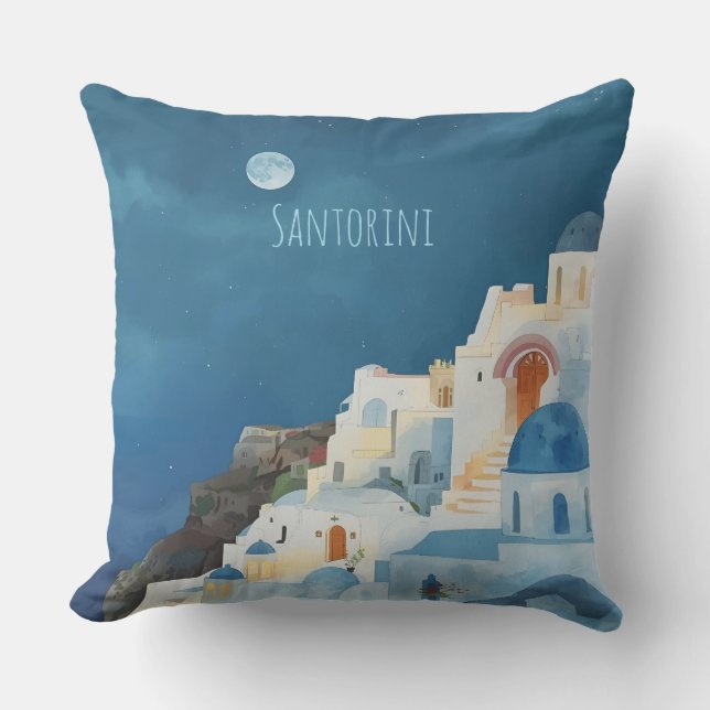 Santorini, Midnight in Santorini Cushion (Front)