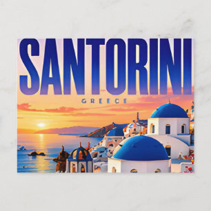 🌊 Santorini Modern Island Skyline Style 🌊 Postcard