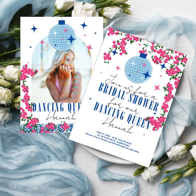 Santorini Musical Bougainvillea bridal shower Invitation (Creator Uploaded)