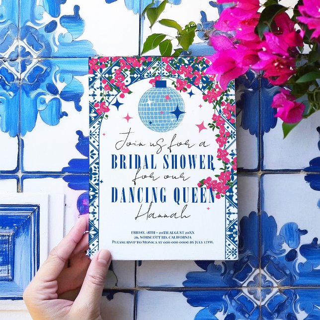 Santorini Musical Bougainvillea bridal shower Invitation (Creator Uploaded)