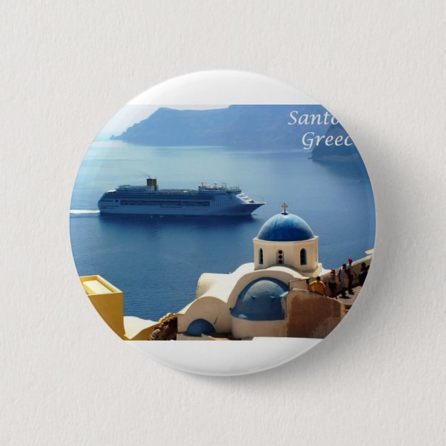 Santorini_Oia 6 Cm Round Badge (Front)