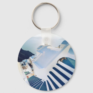 Santorini Oia Steps, Greece Key Ring