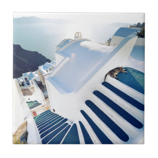 Santorini Oia Steps, Greece Tile