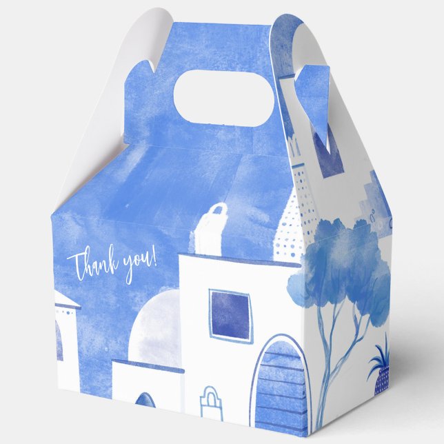 Santorini Oia Thank You Favour Box (Santorini Greece favor box with editable text)