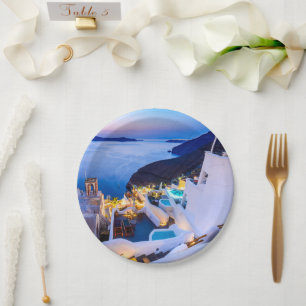 Santorini Paper Plate
