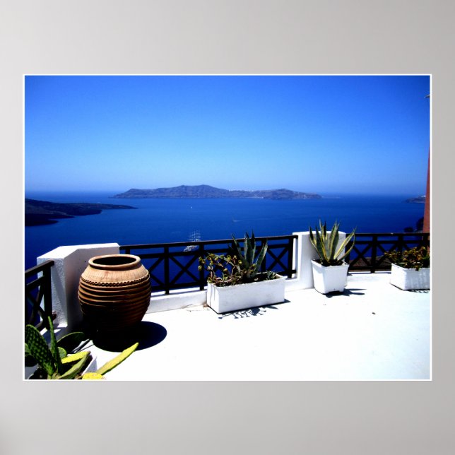 Santorini patio scene poster (Front)