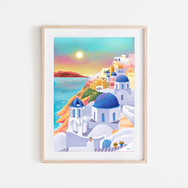 Santorini Print Greece Art Print Europe Travel (Creator Uploaded)