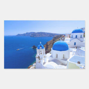 Santorini Rectangular Sticker