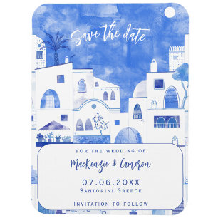 Santorini Save The Date Wedding Magnet