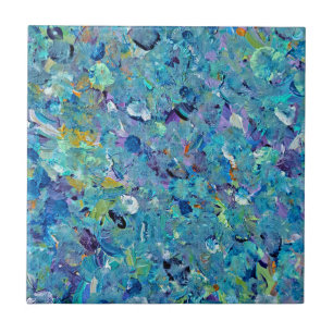 Santorini Sea Glass Abstract Ceramic Tile
