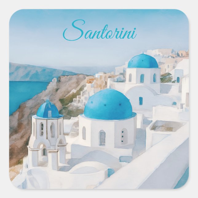 Santorini Square Sticker (Front)
