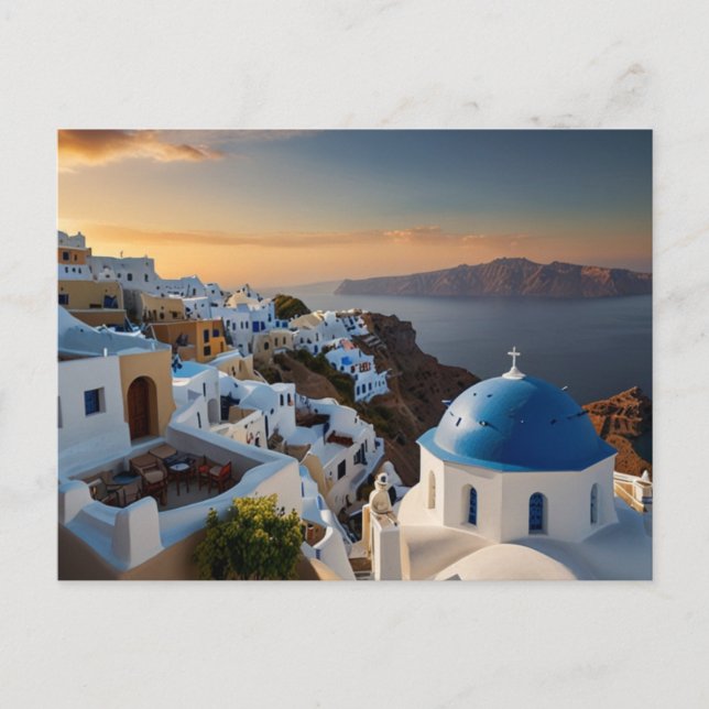 Santorini Sunset Bliss Postcard (Front)