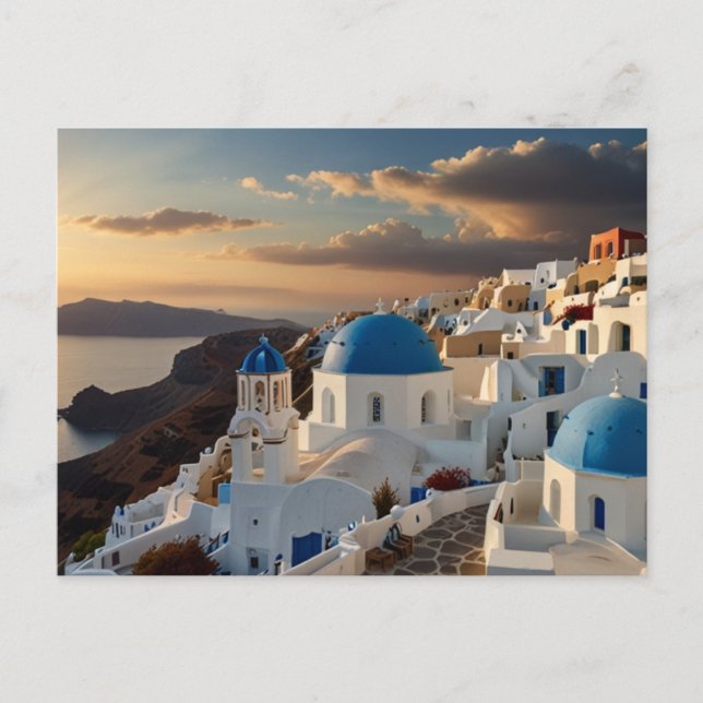 Santorini Sunset Bliss Postcard (Front)