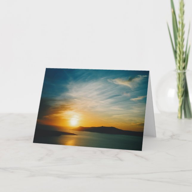 Santorini sunset, Greece Card (Front)