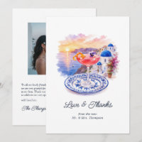 Santorini Sunset Pink Cocktail Greece Wedding