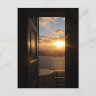 Santorini Sunset Postcard