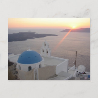 Santorini Sunset Postcard