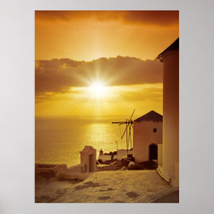 Santorini Sunset Poster