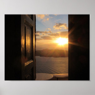 Santorini Sunset Poster