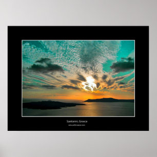 Santorini Sunset Poster